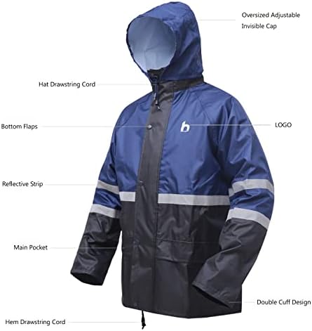 Mesar de chuva para homens e mulheres jaquetas e calças refletidas no trabalho à prova d'água