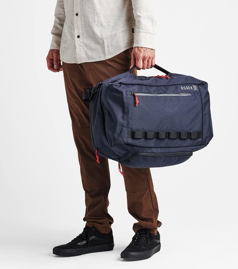 Roark 3 Day Fixer 35 L Backpack, Pacote de viagens de vários dias com armazenamento de laptop, azul