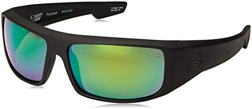 Óculos de sol Logan Optic com lentes felizes e polarização tridente, polar de bronze preto/feliz fosco com espectros verdes