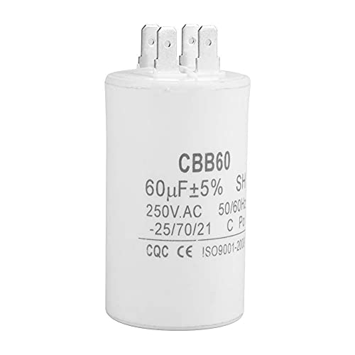 Capacitor CBB60 Run Run Run Frequência do capacitor 50/60Hz 250VAC 250V AC 60UF 120 MFD Ul listado com pino de fixação para lavadora