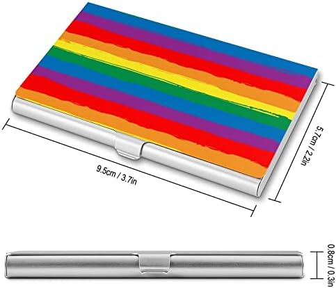 Rainbow listrado LGBT FLAG BANDO ID CARTO DE CASA DE CASA DE CASA Organizador de caixa de proteção Clamshell para homens Mulheres