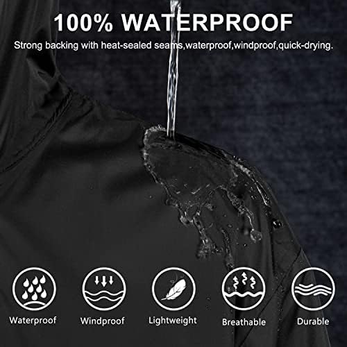 AimlyXee Mens Longo Casaw Rain Canela à prova d'água Poncho de chuva com capuz Poncho Jaqueta de emergência leve para atividades