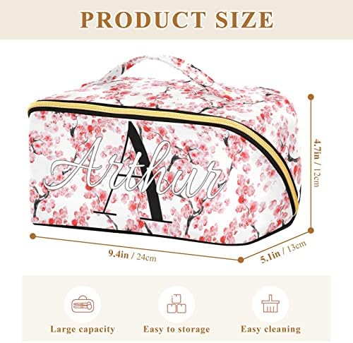 Saco de cosméticos personalizados para mulheres de viagem com manuseio portátil com manuseio portátil Bolsa de higiene pessoal multifuncional