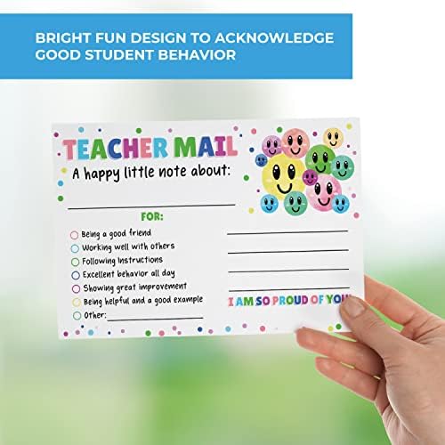 50 Smiley Face Happy Mail Professor Notas para os pais- Bom comportamento Incentivo Cartões motivacionais para enviar para casa-