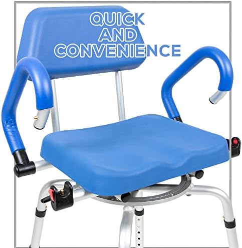 ILG-638 ILG-638 giratória cadeira de chuveiro para banheira e chuveiro com assento acolchoado, costas e braços e altura