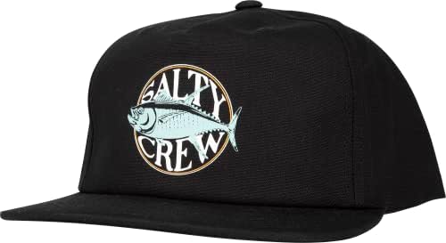 Salty Crew Men Time Hora 5 Painel Snapback Hat, Black, One Tamanho