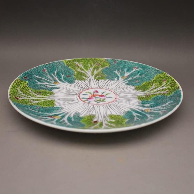 LDCHNH estilo chinês pintado à mão Cerâmica de placa de couve à mão Ornamentos antigos