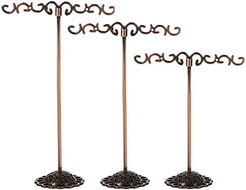 Jóias de jóias de cabilock 3pcs titular de jóias Brincos de torres de torre de árvore de árvore de árvore Stand Vintage Iron Jewelry Organizador decorativo Brincho Rack para armazenamento de jóias Red Ornament Display Stand