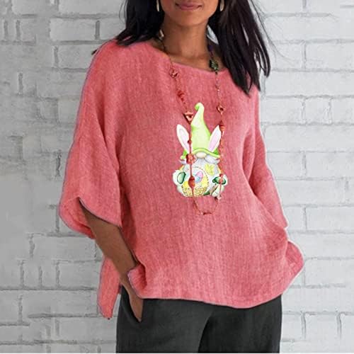 Camisetas de Páscoa gráfica de Bunny Gnome feminino