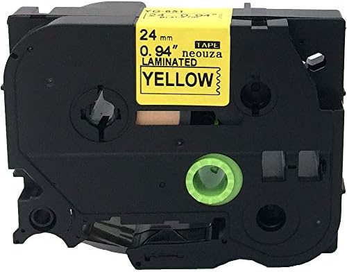 Substituição de fita de rótulo compatível com neouza para irmão p-touch tz tze 651 tz-651 tze-651 24mm 8m preto em amarelo