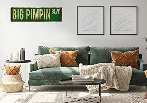 Kooll Big Pimpin Blvd Street Sign, alumínio Slim Sign Sign Street Funny Metal Sign Decoração de parede para quarto Garagem de garagem