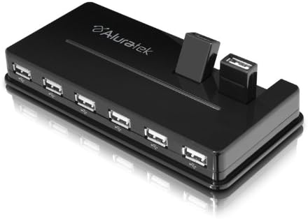 Aluringk AUH1210F 10 porta USB 2.0 Hub com adaptador de energia CA