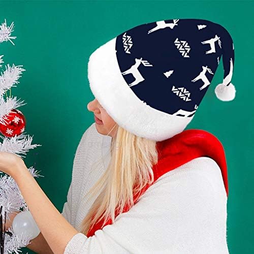 Chapéu de Papai Noel de Natal, Feliz Natal Elk Xmas Holida para Adultos, Unisex Comfort Christmas Hats para Evento de Festas Festivas de Festas Festivas de Ano Novo