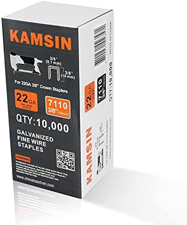 Kamsin 7116L 22 Ganeto de estofamento pneumático de pneumático, 71 Série 3/8 de polegada Crown Power de arame fino com