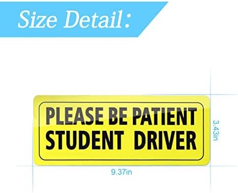 Adesivos de carro magnético do motorista do aluno de 3pcs, por favor, seja um motorista de estudante paciente, sinais