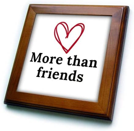 3drose Heart Ony com texto de mais do que amigos - azulejos emoldurados