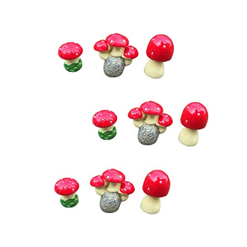YARNOW Decoração de casa decoração de casa decoração de cogumelos 9pcs mini cogumelos miniaturas miniaturas artificiais bonsai