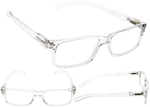 Óculos de leitura de 6-pacote gr8sight com dobradiças de mola para homens e mulheres profissionais transparentes