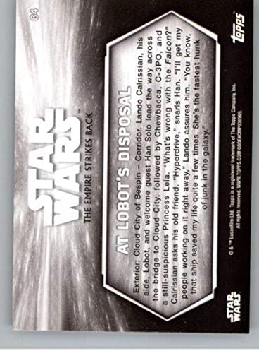 2019 Topps Star Wars Empire Strikes Back Back and White 84 no Lobot's Disposal C-3PO/Lobot Official NÃO-SPORT Card