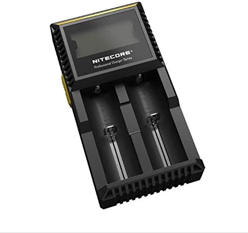 Nitecore D2 Bateria da UE Dois baías com tela LCD, preto, liil, 14500, 10440). Baterias recarregáveis ​​Ni-MH e Ni-CD