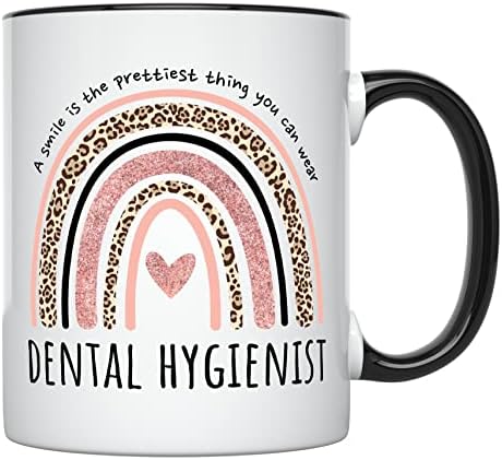 Hygienistas dentários Younique caneca, 11 onças, copo de higienista dental registrado para mulheres, caneca de café de higiene