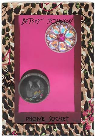 Betsey Johnson Pink Stone Flower Phone Grip em uma caixa de presente Betsey Johnson