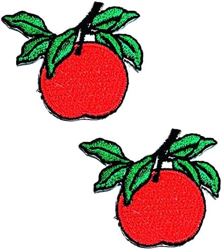Kleenplus 2pcs. Mini desenho animado de frutas de fruta de maçã costurar ferro em remendo apliques artesanal de roupas