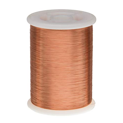 Fio de ímã, fios de cobre esmaltados pesados, 38 awg, 1,0 lb, 19360 'comprimento, 0,0049 de diâmetro, natural