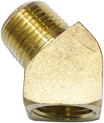 Pneumática interestadual fst66ea brass street tubo de cotovelo de cotovelo de 3/8 polegadas NPT - 45 graus