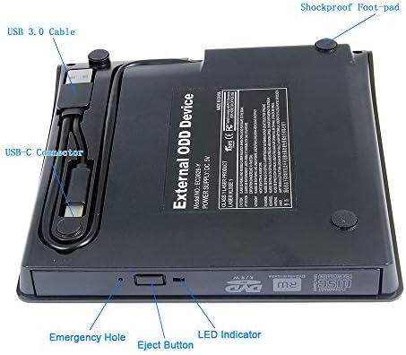 2in1 USB 3.0 e USB-C DVD Externo DVD CD Player, para Acer Aspire 5 E15 S E 15 3 1 Um 7 Swift 3 7 5 1 SF314 SF315 Slim Laptop