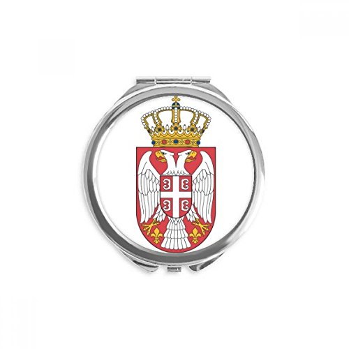 Sérvia Europa Nacional emblema Mão compacta espelho redondo vidro portátil de bolso