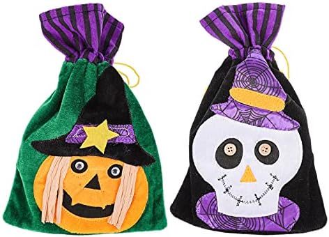 4pcs Handheld Halloween Candy Bags Festival Ghost Dress Up Prop Decor for Celebration Party