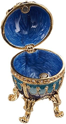 Design Toscano A coleção Pushkin: Natalia Romanov Collectible Collectible esmaltado ovo, 3 polegadas, estanho, azul e ouro