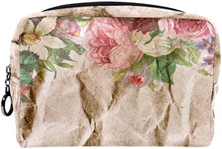 TBOUOBT BACOS COSMETOS Sacos de maquiagem para mulheres, bolsas de maquiagem pequenas bolsas de viagem, pássaro floral de primavera