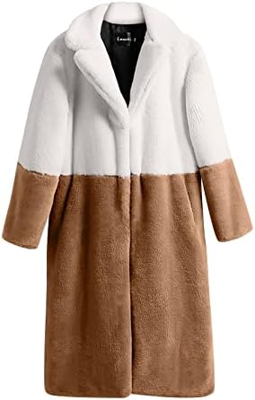Casacos de inverno femininos de foviguo com capuz, jacket moderno com mangas compridas túnica de túnica de túnica ladrilho Fuzzy