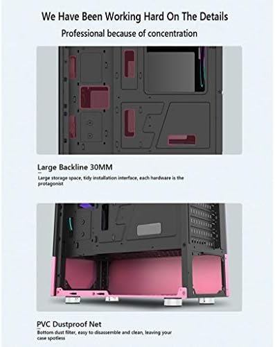 Caixa de jogo de hdyd, caixa de jogos de PC no meio da torre ATX/M -ATX/ITX - E/O FRONT USB 3.0 PORT - vidro temperado - inclui ventilador de luz branca - resfriamento de água pronto