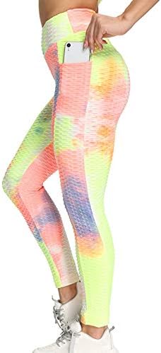Tie Dye Yoga Pant for Womens, treino de ginástica de ginástica de cintura alta ioga Leggings Butt Lift Control Shaping Shapewear Tights