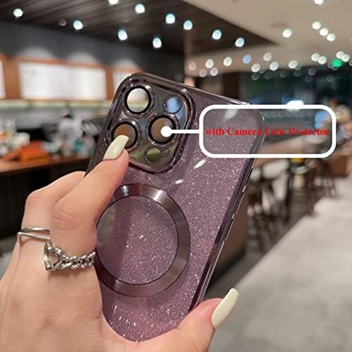 EIYIKOF COMPATÍVEL COM iPhone 12 Pro Max Magnetic Case com protetor de lente da câmera, capa de telefone clara de plaquela