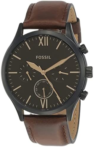 Fenmore Mid -Size Multifunction Brown Leather Watch