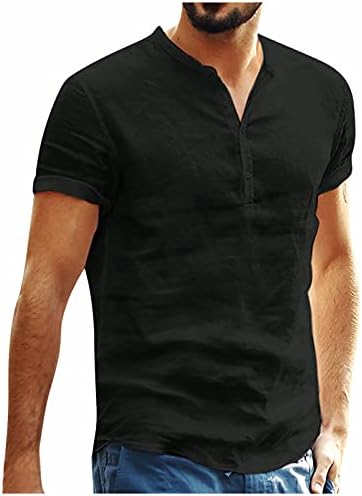 Personalidade de moda excessiva de algodão masculino lazer de lazer de manga curta blusa de cima