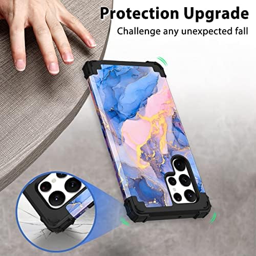 Rancase Compatível com Galaxy S22 Caso Ultra 5G, Proteção de Plástico para Chaft de Três Camadas Proteção de Chapusa Harde +Caso de