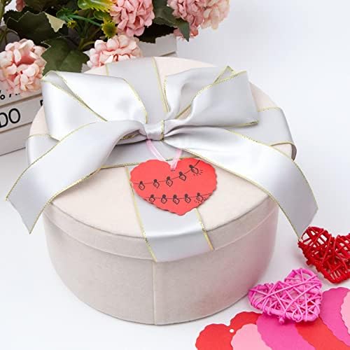 Sallyfashion 240pcs Valentines Heart Gift Tags, etiquetas de papel rosa em forma de coração rótulos de papel para o dia dos namorados