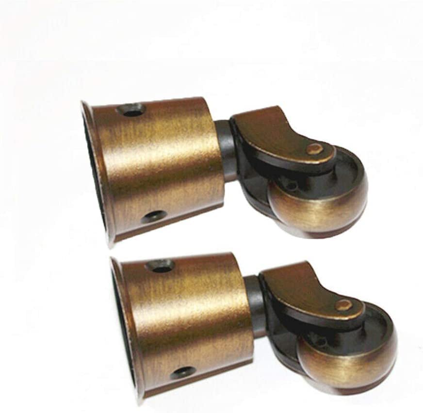 2pcs Solid Brass Vintage Round Cup Caster em Castor Giratório Móveis para Móveis de Móveis Castro Luz de Bronze Diâmetro Externo