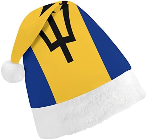 Bandeira de Barbados chapéu de Natal macio Papinho de boné Função engraçada para a festa festiva do ano novo de Natal
