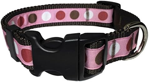 Paw Paws EUA Valentine Pinky Tuscadero Dot Dog Collar, x-small, multicolorido