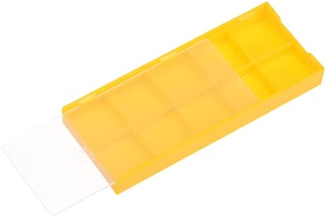 UXCELL 5PCS 40X98MM Caixas de armazenamento para torneiras CNC Ferramentas de giro de carboneto, amarelo