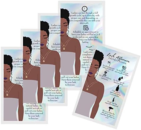 Cartões de Instruções de After cuidados com extensão de cílios | 50 pacote | Tamanho de dupla face 3,5 x 2 polegadas após cuidado