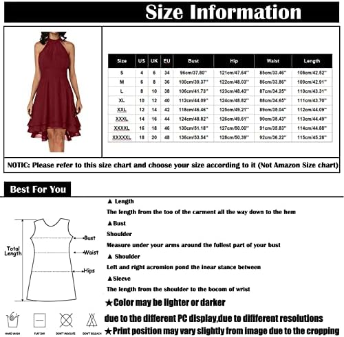 CUCUHAM Ladies Fashion Dating Dating Casual Halter pescoço sem mangas vestido de peça única