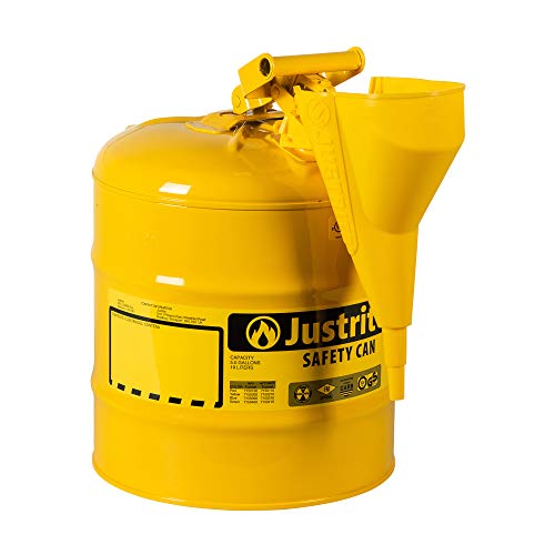 Justite 7110410 1 galão, lata de segurança verde de aço galvanizada tipo I com funil