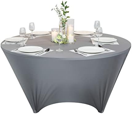 Tabletek Restaurant Charcoal Grey Spandex Table Tampa - Corte de contorno - 72 - 10 Count Caixa